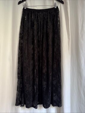 Black Lace Maxi Skirt – Elegant Women's Skirt